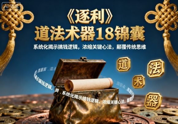 《逐利》道法术器18锦囊,系统化揭示搞钱逻辑,浓缩关键心法,颠覆传统思维(更新)_红利云网创