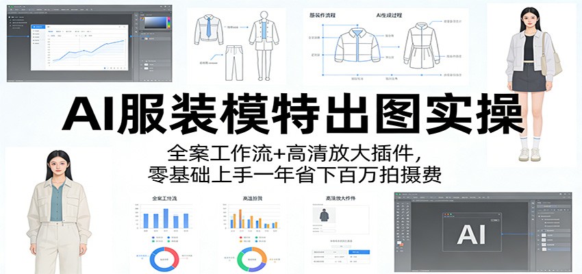 AI服装模特出图实操：全案工作流+ 高清放大插件，零基础上手一年省下百万拍摄费_红利云网创