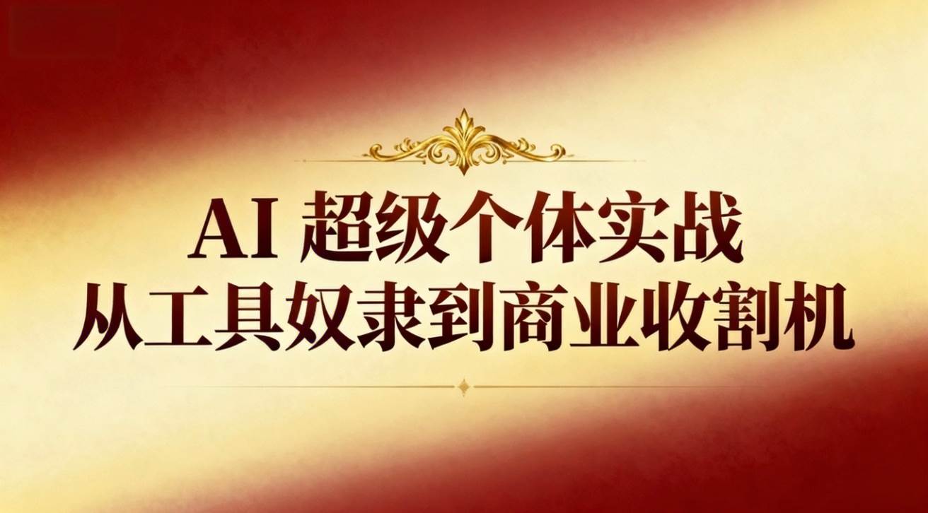 (16718期)AI超级个体实战:从工具奴隶到商业收割机_红利云网创