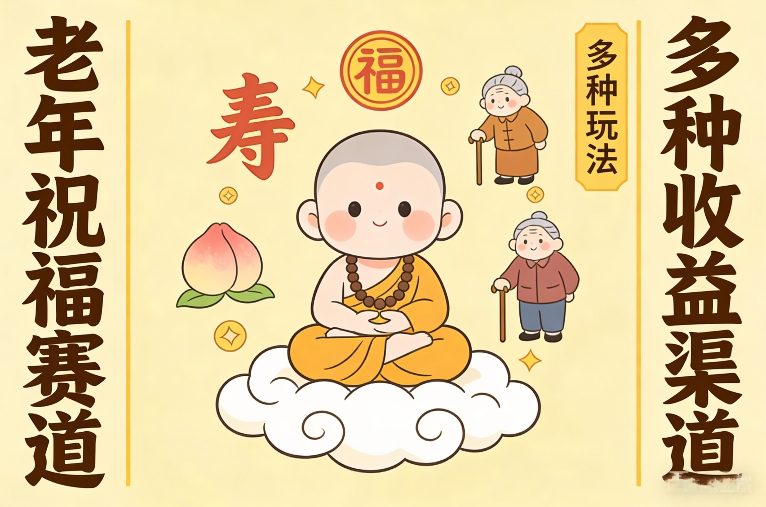 老年祝福赛道，漫画+小佛陀，多种玩法+多种收益渠道【附详细教程】_红利云网创